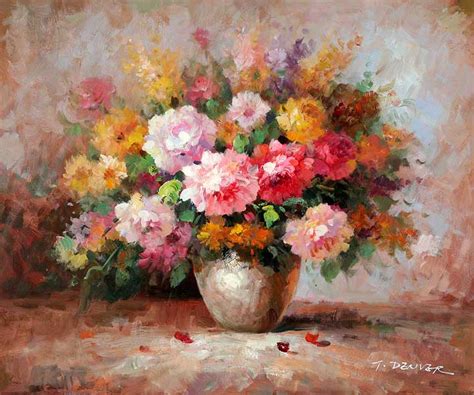 Impressionistic oil paintings of flowers,Impressionistic oil paintings of