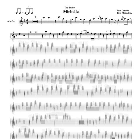 The Beatles Michelle Sheet Music And Backing Track For Alto Saxophone Tenor Saxophone And