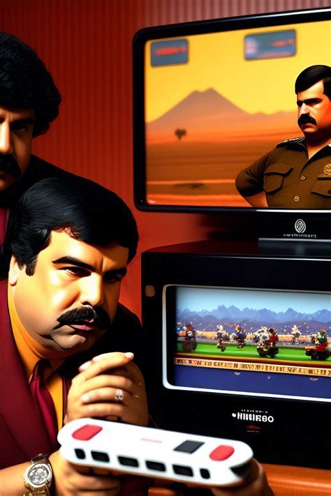 Lexica El Chapo And Pablo Escobar Playing Nintendo Entertainment System