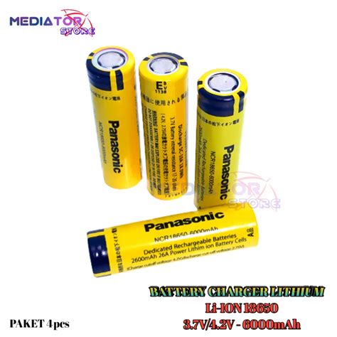 Jual Batterai Charger Lithium Ncr Li Ion V Mah Tube Positif