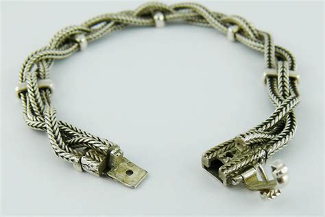 Hermes Vintage Rare Sterling Silver Bracelet For Sale At 1stdibs