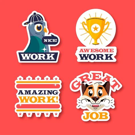 Free Vector | Great job stickers collection