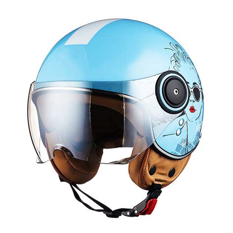 Buy Motorcycle Half Helmet With Sunshield Dot Certified Open Face Jet