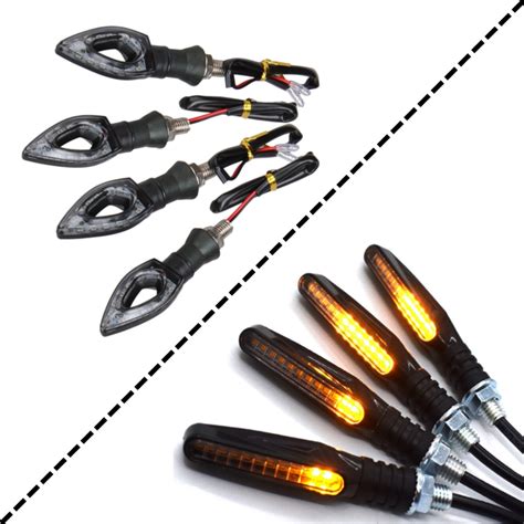 Par Seta De Moto Esportiva Led Amarelo Flecha Sequencial Slim Universal