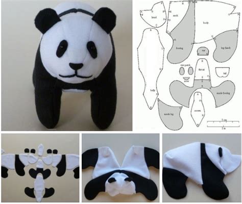 Molde Para Hacer Oso Panda De Peluche ConMoldes