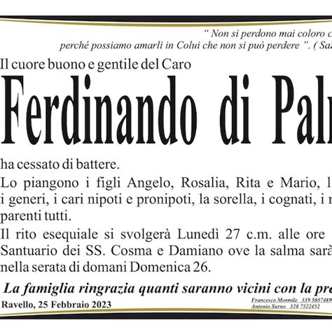 Il Vescovado Ravello Dice Addio A Ferdinando Di Palma Aveva 90 Anni