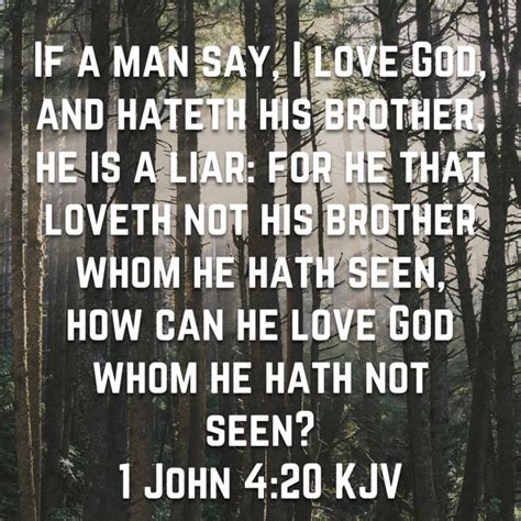 1 John 4 20 If A Man Say I Love God And Hateth His Brother He Is A Liar