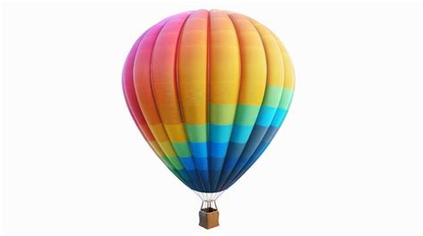 Premium Photo Rainbow Colored Hot Air Balloon Isolated On White