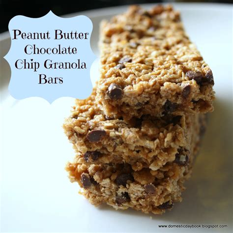 My Domestic Daybook Homemade Peanut Butter Chocolate Chip Granola Bars