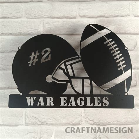 Custom American Football Helmet Decorative Metal Wall Hangings Craft