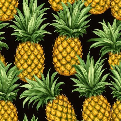 Premium Photo Seamless Pattern Of Pineapple