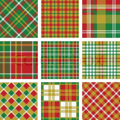 Christmas Plaid Patterns Stock Vector Colourbox