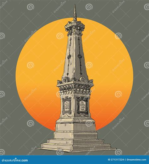 Tugu Jogja Monument Stock Vector Illustration Of Drawing 271317224