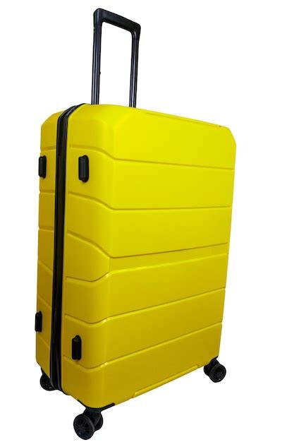 Premium Photo | Yellow suitcase isolated on a white background