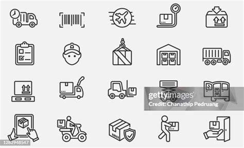 Lineo Editable Stroke Logistics And Shipping Line Icons Stock