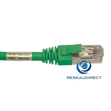 Cable Ethernet Rj45 Cat 6a 3m Cordon Sftp Vert