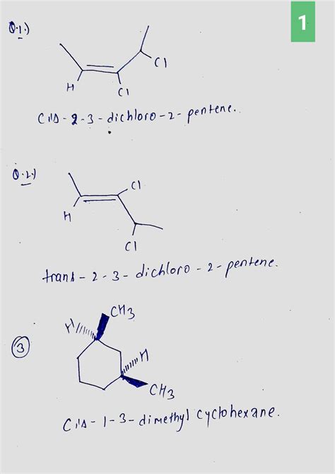 Solved 1 Draw The Bond Line Structure Of Cis 2 3 Dichloro 2 Pentene