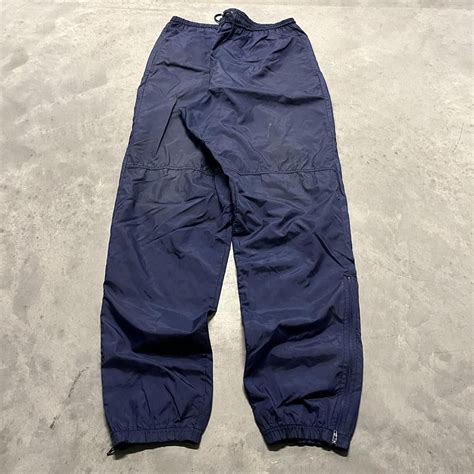 Nike Vintage 90s Navy Blue Nike Swoosh Tonal Nylon Track Pants Grailed