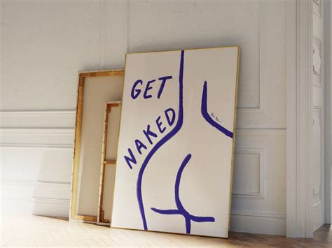 Get Naked Bathroom Print Female Body Line Art Trendy Bedroom Wall Art College Dorm Poster