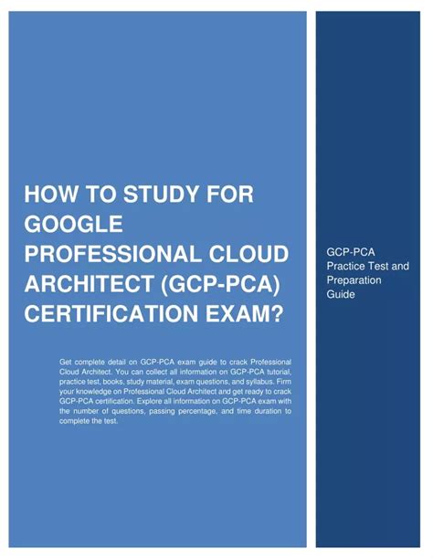 Ppt How To Study For Google Professional Cloud Architect Gcp Pca