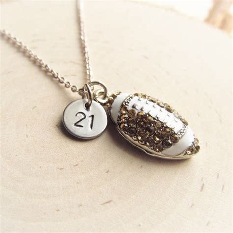 Football Girlfriend Necklace Jersey Number With Football Etsy