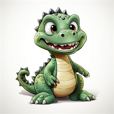 Cute Crocodile De Dessin Anim Isol Sur Fond Blanc Illustration