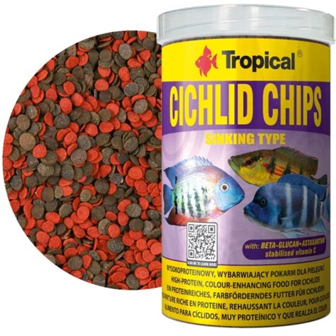 Tropical Cichlid Chips 1000ml 520 g Pokarm dla pielęgnic Sklep