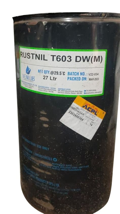 Yellow Liquid Venlub Rustnil T Dw M Rust Preventive Oil Grade