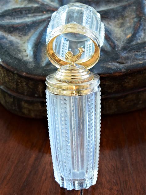 Lovely Antique Gold And Crystal Smelling Salts Bottle