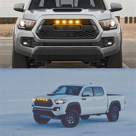 Smoked Front Grille Amber Led Lights For Toyota Tacoma W Trd