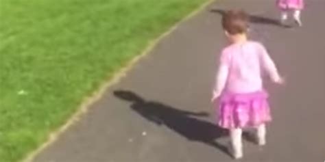 Video Toddler Is Scared Of Her Own Shadow