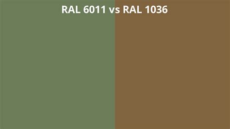 RAL 6011 Vs 1036 RAL Colour Chart UK