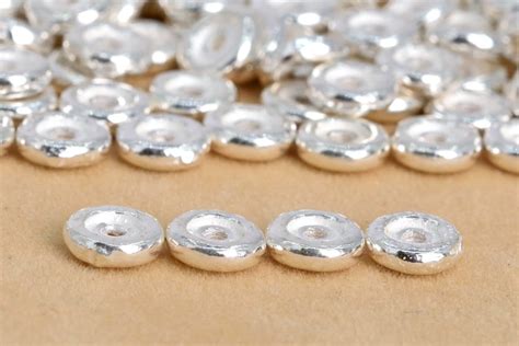 Mm Sterling Silver Spacer Beads Rondelle Pcs Bulk Lot Etsy