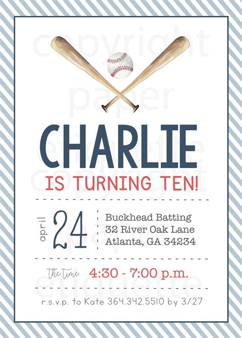 Baseball Birthday Invitations Baseball Birthday Baseball - Etsy