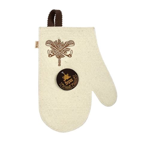 Рукавица для бани войлок, лого, белая, Банные штучки, 41419 в Москве ...