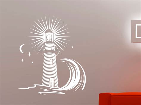 Lighthouse Wall Decal Nautical Vinyl Sticker Sea Travel Home Etsy