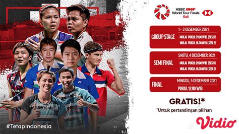 Jadwal Dan Live Streaming Bwf World Tour Finals 2021 Pekan Ini Di Vidio