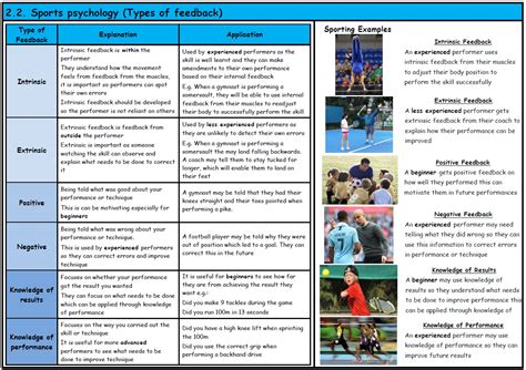 Gcse Pe Ocr Types Of Feedback Component Knowledge