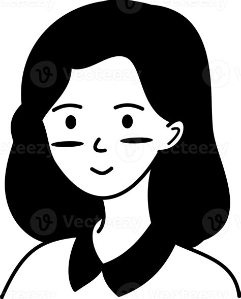 Cute Beautiful Women Doodle Icon 35995213 Png