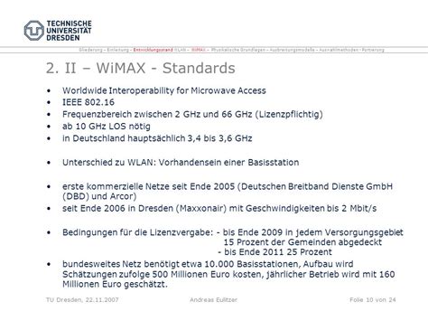 Physikalischer Planung Drahtloser Netzwerke WLAN WiMAX Im Ppt