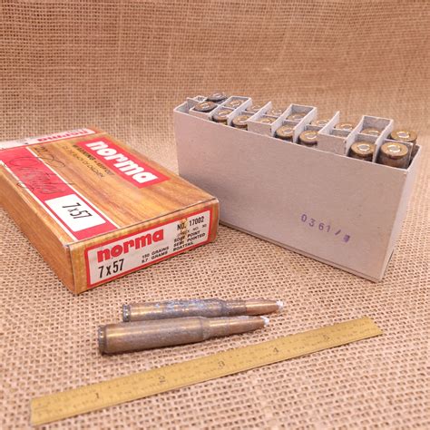 Norma X Mm Mauser Ammunition Gr Semi Pointed Sp Bt Box Old