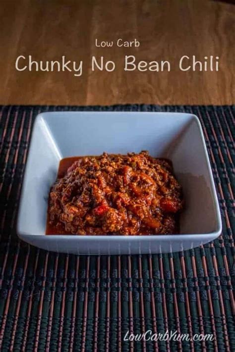 Chunky No Bean Chili Low Carb Yum