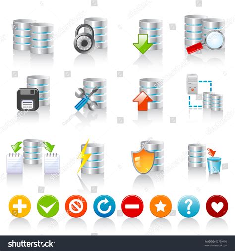 Database Icons Stock Vector Royalty Free 62739106 Shutterstock