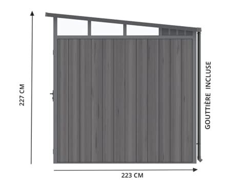 Abri De Jardin Bois Composite 237x223 Cm EVORA Gris 7 5m2 Gamm Vert