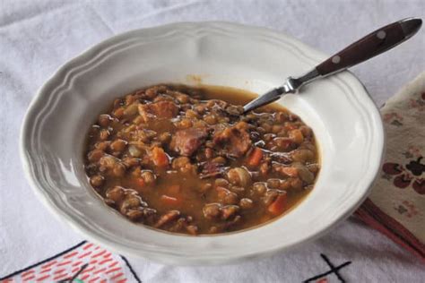 Lentil Bacon Soup - Homespun Seasonal Living