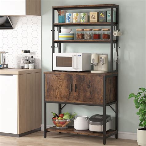 Buy Tribesigns Kitchen Bakers Rack With Hutch 5 Tier Kitchen Utility