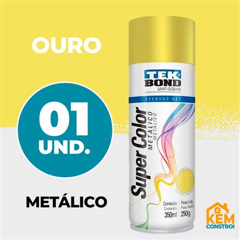 Tinta Spray Tekbond Ml Ouro Met Lico Secagem R Pida Artesanato Ferro