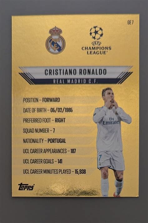 Cristiano Ronaldo Gold Edge Edition Card GE 7 Topps Match Attax 2024