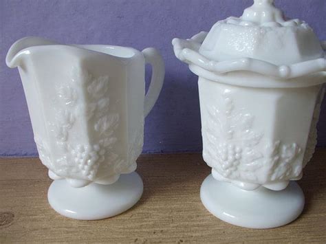 Vintage Westmoreland Milk Glass Sugar And Creamer By Shoponsherman 26 00 Milk Glass