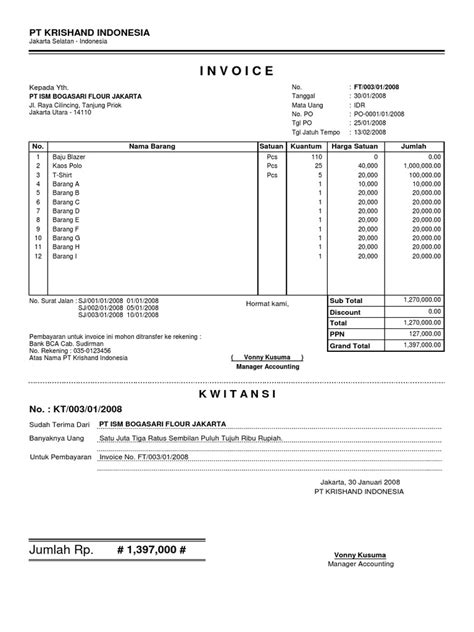 Contoh Faktur Pembelian Barang 54 Koleksi Gambar